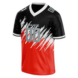 Custom Unisex Black & Red Pattern Football Jersey