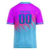 Custom Unisex Purple & Light Blue Pattern Football Jersey