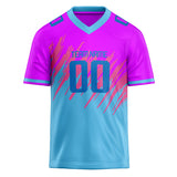 Custom Unisex Purple & Light Blue Pattern Football Jersey