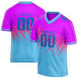 Custom Unisex Purple & Light Blue Pattern Football Jersey