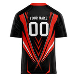 Custom Unisex Black & Red Pattern Football Jersey