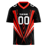 Custom Unisex Black & Red Pattern Football Jersey