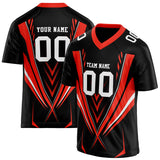 Custom Unisex Black & Red Pattern Football Jersey