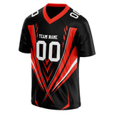 Custom Unisex Black & Red Pattern Football Jersey