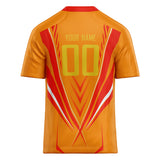 Custom Unisex Orange & Yellow Pattern Football Jersey