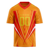 Custom Unisex Orange & Yellow Pattern Football Jersey