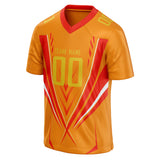 Custom Unisex Orange & Yellow Pattern Football Jersey