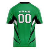 Custom Unisex Green & White Pattern Football Jersey