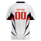 Custom Unisex White & Red Pattern Football Jersey