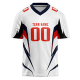 Custom Unisex White & Red Pattern Football Jersey