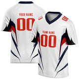 Custom Unisex White & Red Pattern Football Jersey