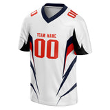 Custom Unisex White & Red Pattern Football Jersey