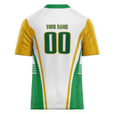 Custom Unisex White & Green Pattern Football Jersey