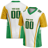 Custom Unisex White & Green Pattern Football Jersey