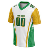 Custom Unisex White & Green Pattern Football Jersey