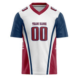 Custom Unisex White & Crimson Pattern Football Jersey