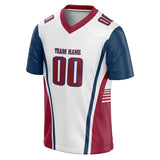 Custom Unisex White & Crimson Pattern Football Jersey