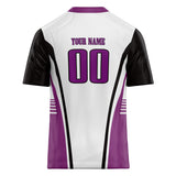 Custom Unisex White & Purple Pattern Football Jersey