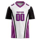 Custom Unisex White & Purple Pattern Football Jersey