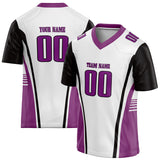 Custom Unisex White & Purple Pattern Football Jersey