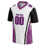 Custom Unisex White & Purple Pattern Football Jersey