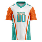 Custom Unisex White & Teal Pattern Football Jersey