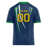 Custom Unisex Navy & Gold Pattern Football Jersey