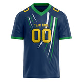 Custom Unisex Navy & Gold Pattern Football Jersey