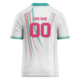 Custom Unisex White & Pink Pattern Football Jersey