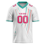 Custom Unisex White & Pink Pattern Football Jersey