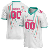 Custom Unisex White & Pink Pattern Football Jersey