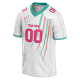 Custom Unisex White & Pink Pattern Football Jersey