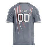 Custom Unisex Gray & White Pattern Football Jersey