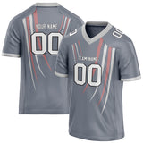 Custom Unisex Gray & White Pattern Football Jersey