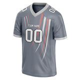 Custom Unisex Gray & White Pattern Football Jersey