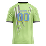 Custom Unisex Olive Green & Light Blue Pattern Football Jersey