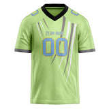 Custom Unisex Olive Green & Light Blue Pattern Football Jersey