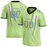 Custom Unisex Olive Green & Light Blue Pattern Football Jersey