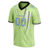 Custom Unisex Olive Green & Light Blue Pattern Football Jersey