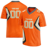 Custom Unisex Orange & Cream Pattern Football Jersey