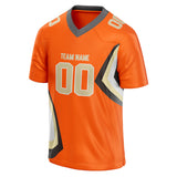 Custom Unisex Orange & Cream Pattern Football Jersey