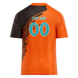 Custom Unisex Orange & Black Pattern Football Jersey