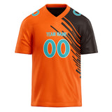 Custom Unisex Orange & Black Pattern Football Jersey