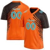 Custom Unisex Orange & Black Pattern Football Jersey