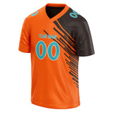 Custom Unisex Orange & Black Pattern Football Jersey