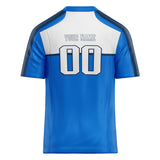 Custom Unisex Blue & White Pattern Football Jersey