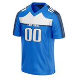 Custom Unisex Blue & White Pattern Football Jersey