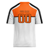 Custom Unisex White & Orange Pattern Football Jersey