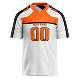 Custom Unisex White & Orange Pattern Football Jersey