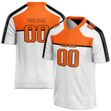 Custom Unisex White & Orange Pattern Football Jersey